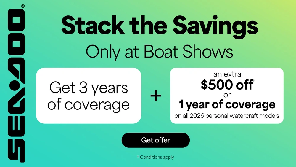 Edmonton Boat & Sportsmen’s Show Sea-Doo Deals – Up to 4 Years Warranty + $500 Savings at Westlock Powersports & Marine alt