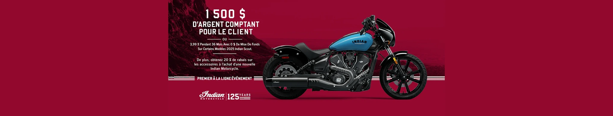Promotion : obtenez jusqu'à 1 500 $ en argent comptant ou 1,99 % pendant 36 mois sur certains modèles Scout 2025.