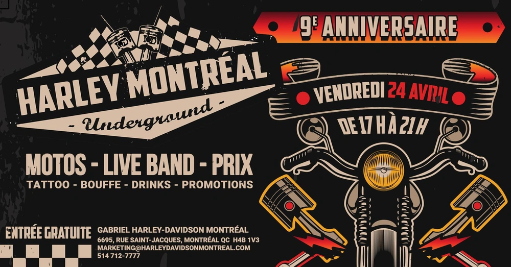 SOIRÉE HARLEY MONTRÉAL UNDERGROUND – 9E ANNIVERSAIRE alt