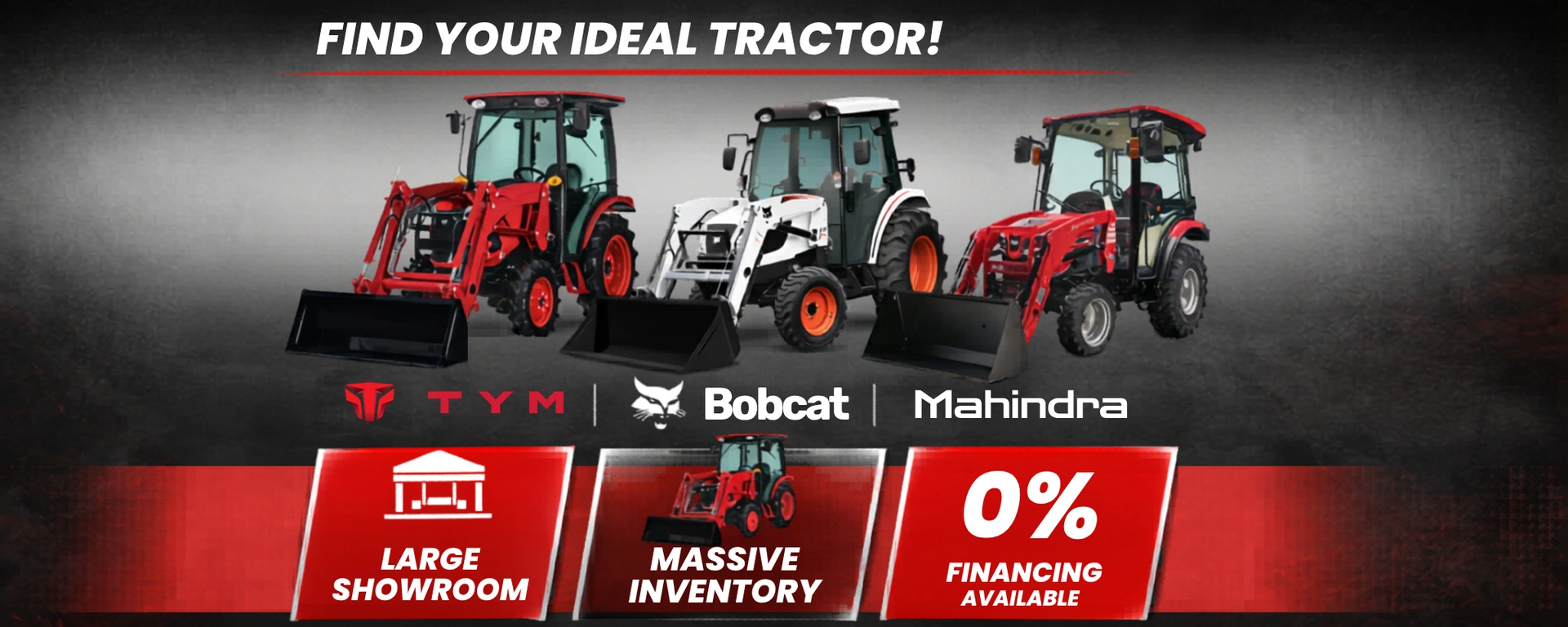 Find your ideal tractor at Équipements Essentiels in L’Ange-Gardien, Quebec. We carry top-quality brands like TYM, Bobcat, and Mahindra, built for farmers, contractors, and property owners who need reliable performance. alt