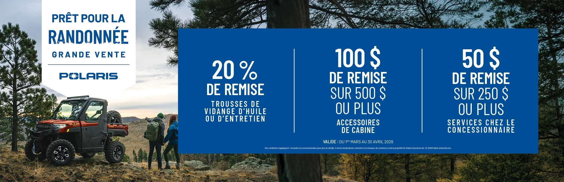 Prêt pour la randonnée grande vente PGA