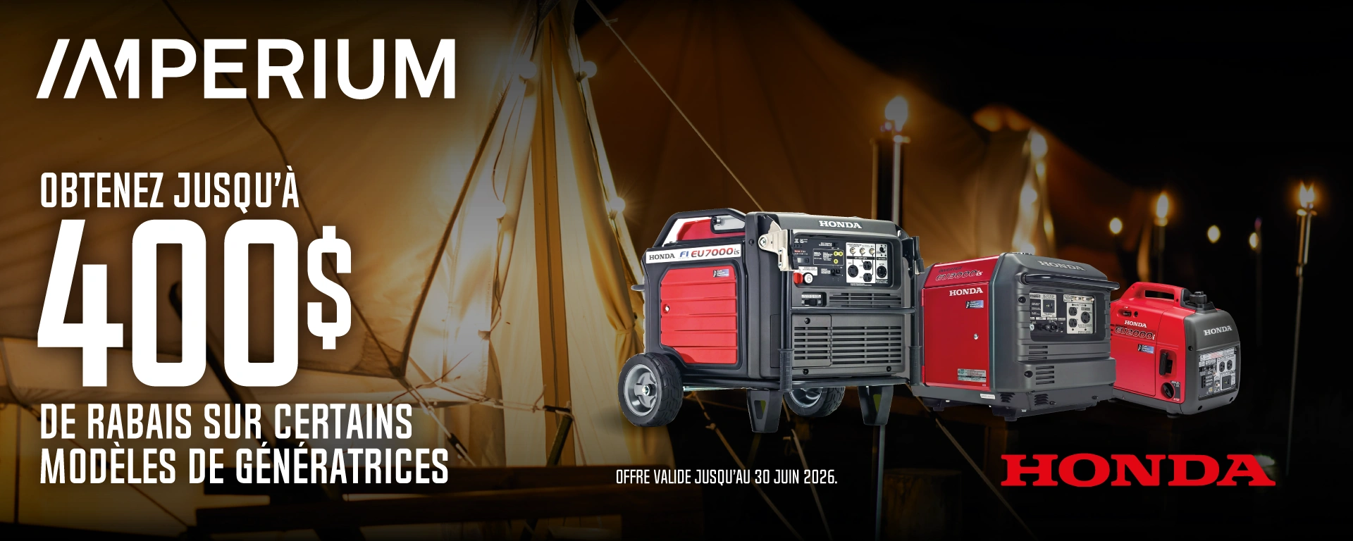 Promo Honda Génératrices alt