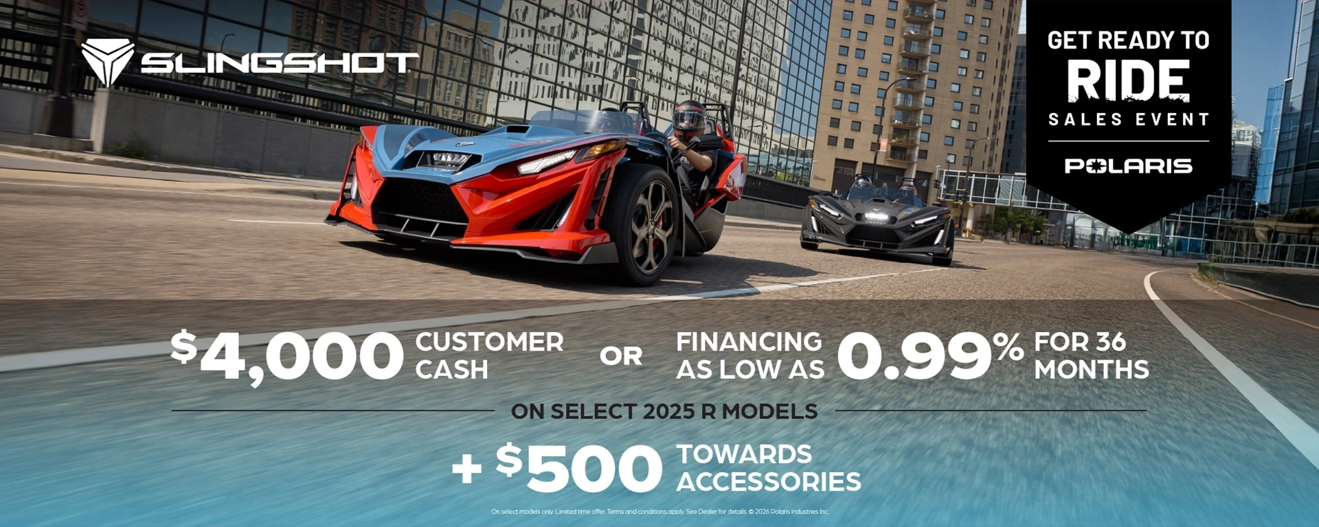 $4,000 Customer Cash or Financing offer for Slingshot R Models alt