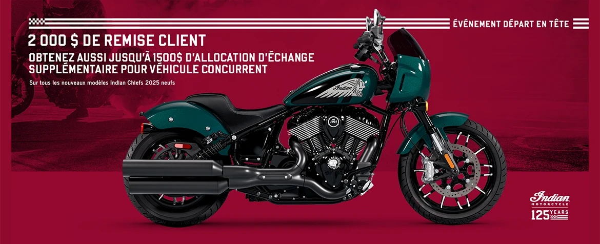 Offre promotionnelle : bénéficiez d'une remise pouvant aller jusqu'à 2 000 $ sur certains modèles Chief 2025