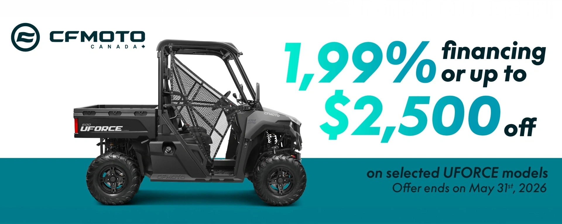 CFMOTO - UFORCE - 1,99% Financing or Up to $2,500 OFF alt