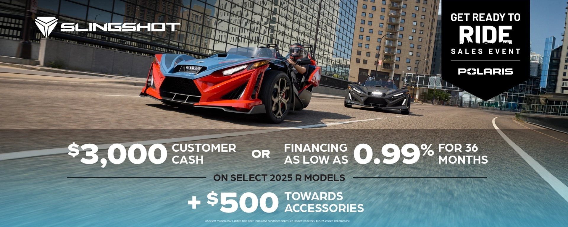 $3,000 Customer Cash or Financing offer for Slingshot R Models alt