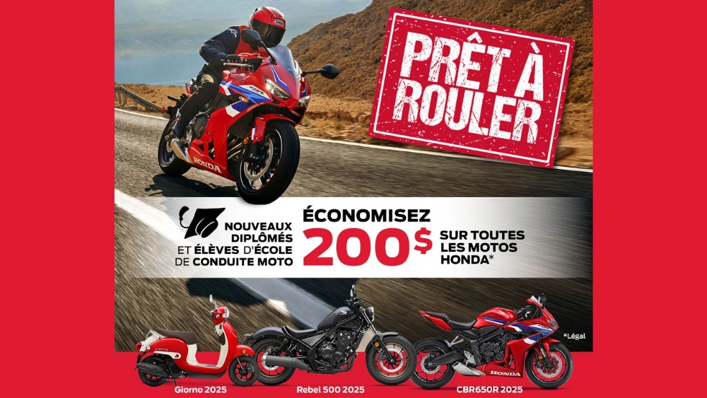 Discount for the new Honda motorcycle riders! alt