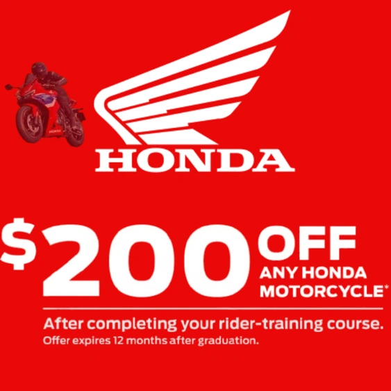Get $200 off a brand new Honda motorcycle alt