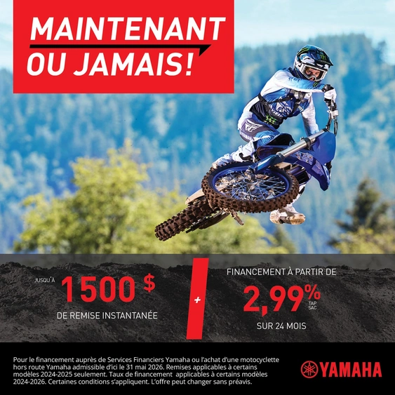 Maintenant ou jamais pour les Motocross Yamaha 2026 à Drummondville alt