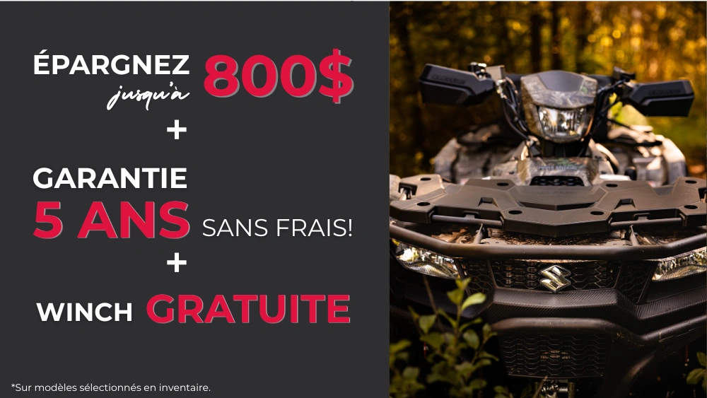 Rabais 800$ Suzuki KingQuad 2026 | Promotion RM Motosport alt