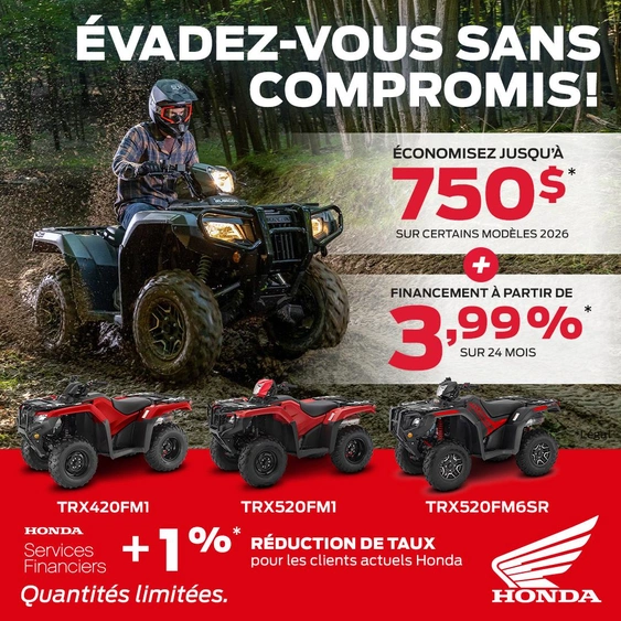 Dominez l'hiver avec votre VTT Honda ! alt