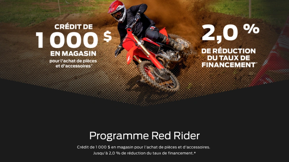 Offre Spéciale | Programme Red Rider Honda Québec alt