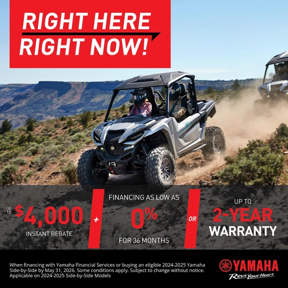 Right here, right now sale event on Yamaha UTVs alt