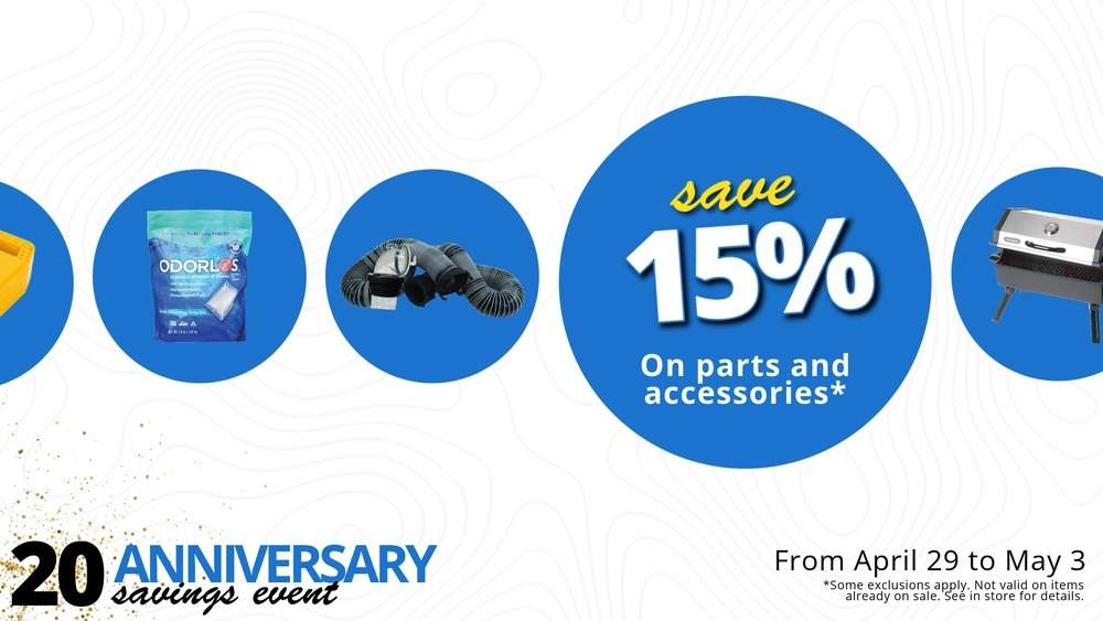 20th anniversary special: 15% off parts and accessories alt