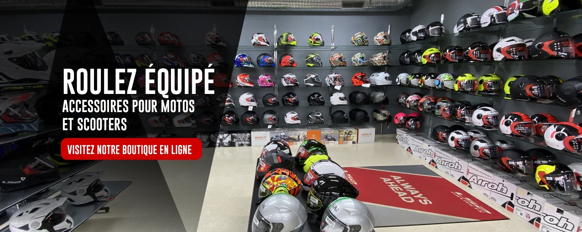 Roulez équipé  accessoires pour motos et scooters Visitez notre boutique en ligne alt