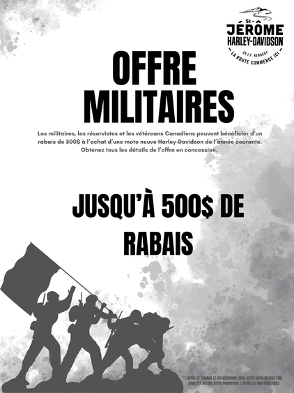 Offre pour militaires, réservistes et vétérans! alt