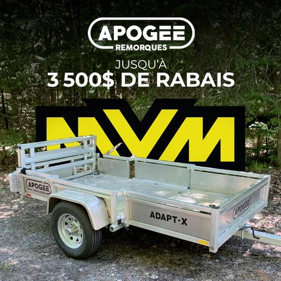 Jusqu’à 3 500$ de rabais sur les remorques APOGEE alt