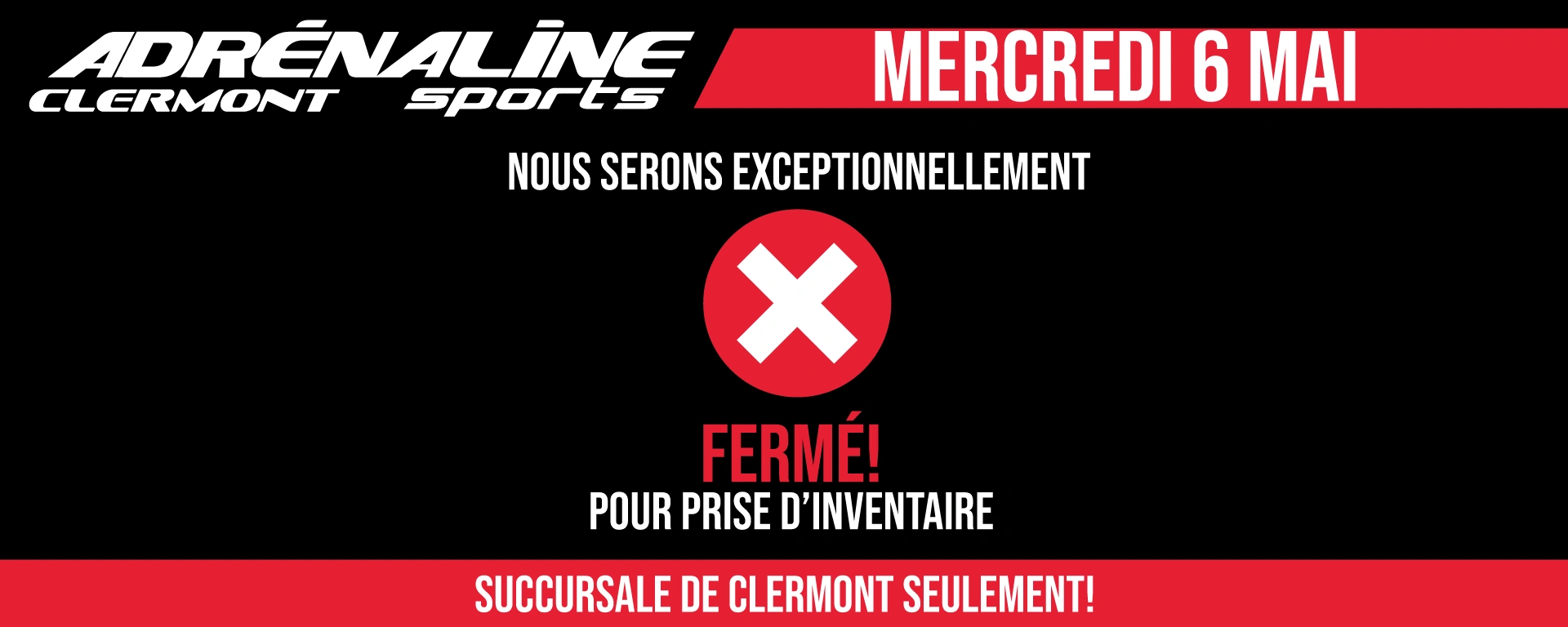 Clermont: Fermé mercredi 6 mai pour inventaire alt