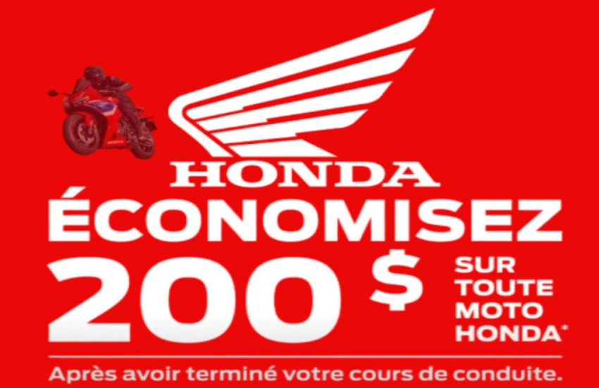 Économiser 200 $ à l’achat d’une motocyclette Honda alt