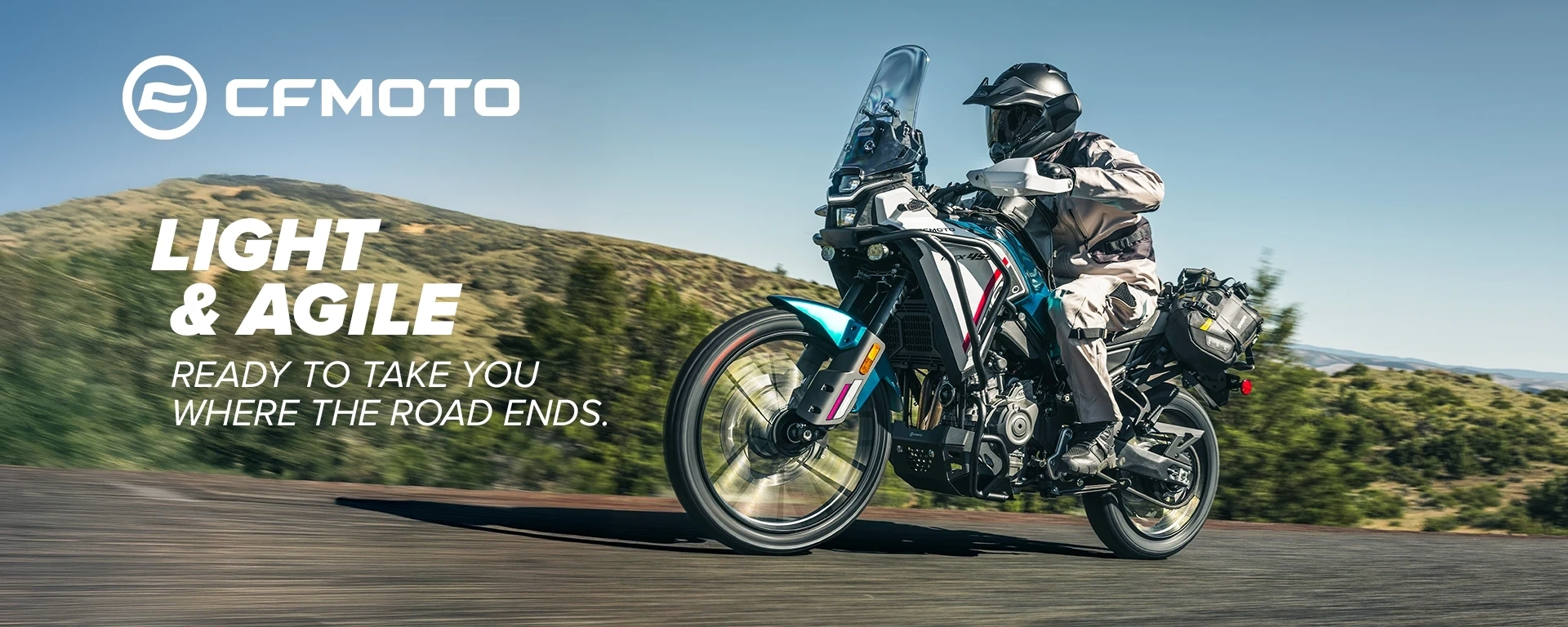 Light and agile, ready to take you where the road ends. alt