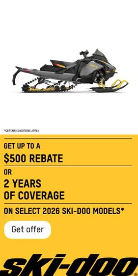UP TO $500 REBATE OR 2 YEARS OF COVERAGE ON SELECT SKI-DOO MODELS alt