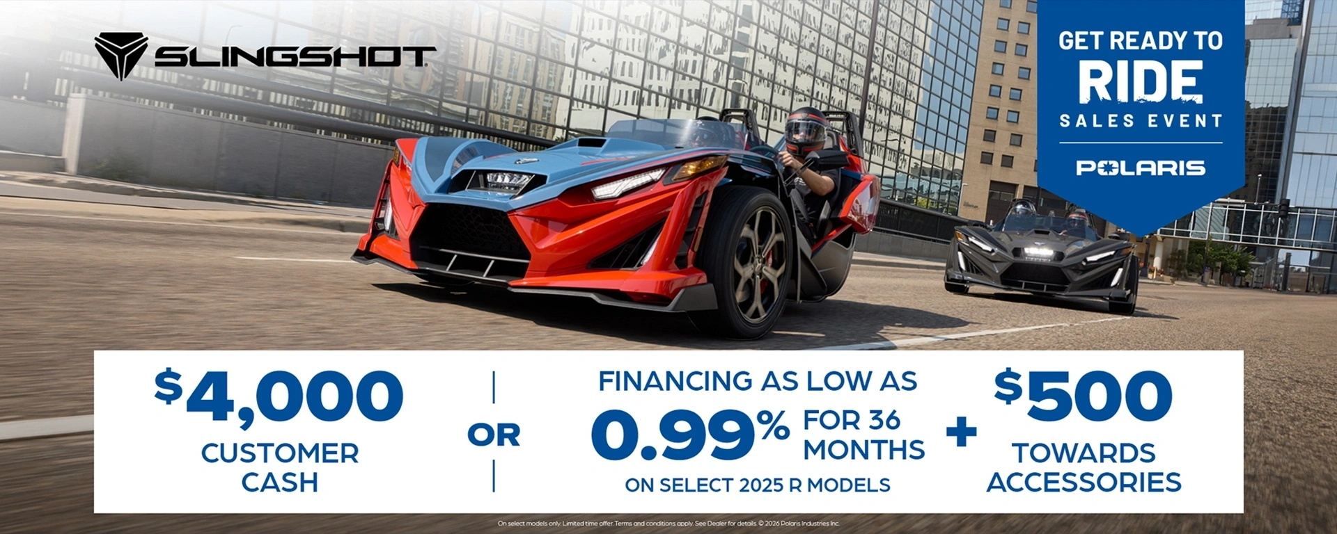 $4,000 Customer Cash or Financing offer for Slingshot R Models alt