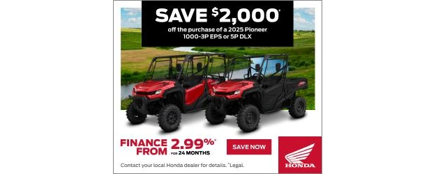 Save up to $2000 on Honda SxS alt