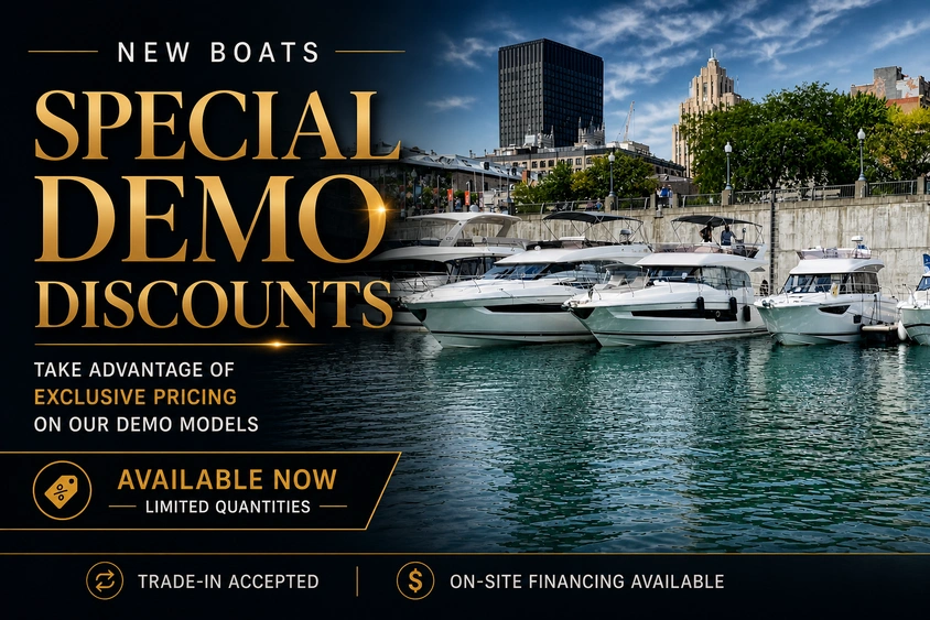 Get a BRAND-NEW boat at a reduced price from Marine Daniel Masson & Fils. alt