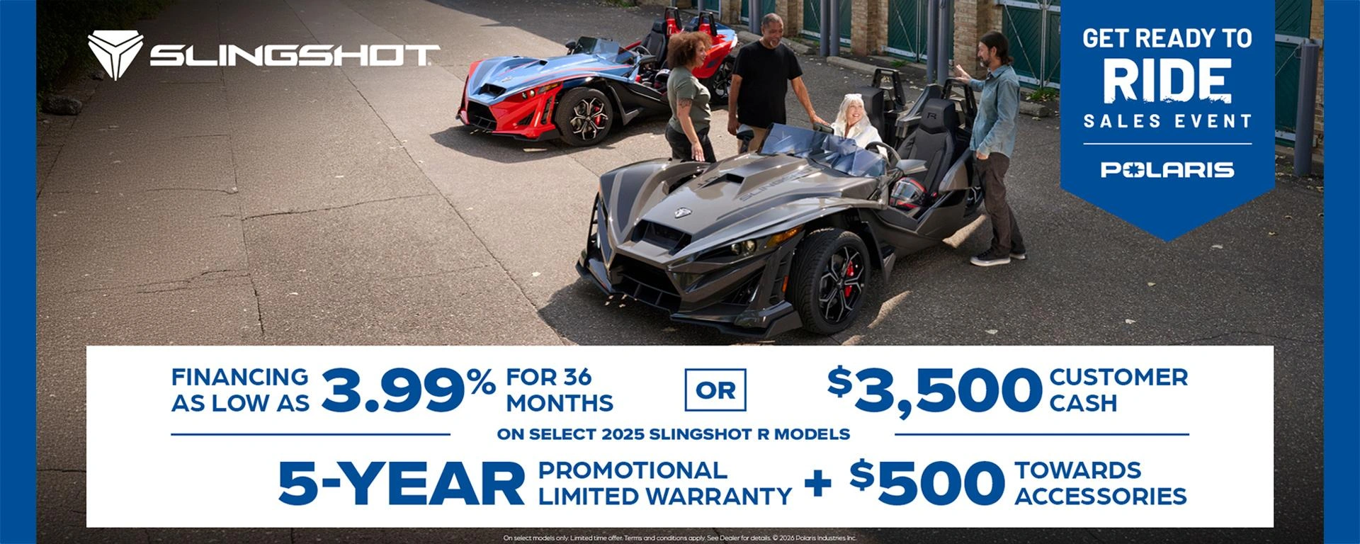$3,500 Customer Cash or Financing offer for Slingshot R Models alt