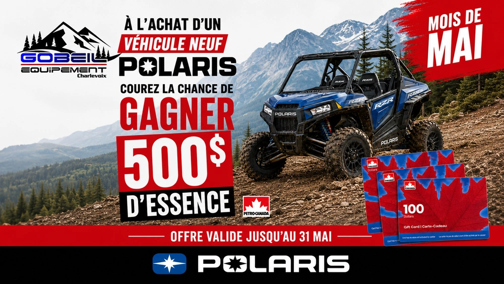Véhicule neuf Polaris Gagne 500$ d'essence alt