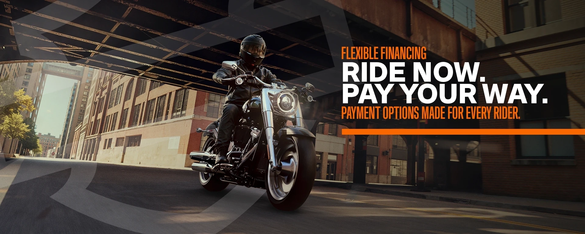 Flexible Financing Ride now. Pay your way. Payment options made for every rider. alt