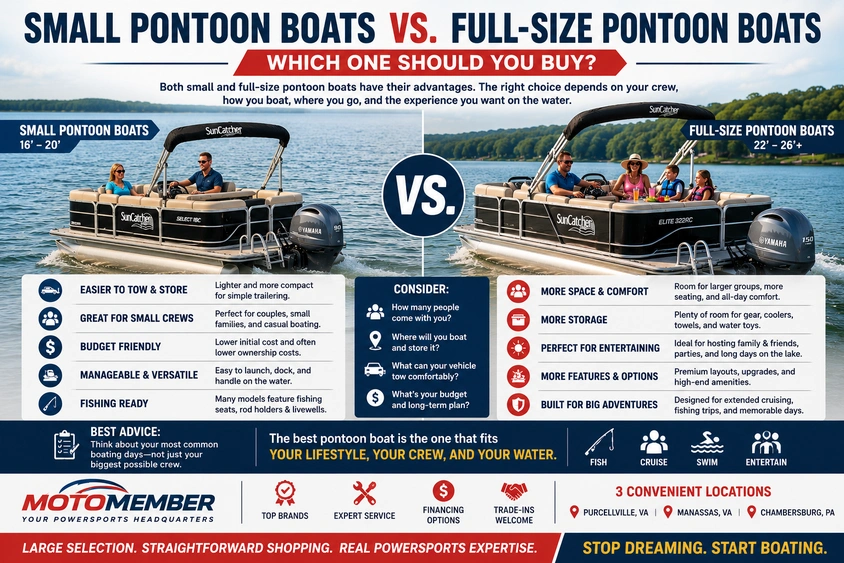 Small Pontoon Boats vs. Full-Size Pontoons alt