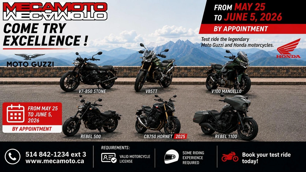 Come experience excellence on two wheels at MECAMOTO! alt