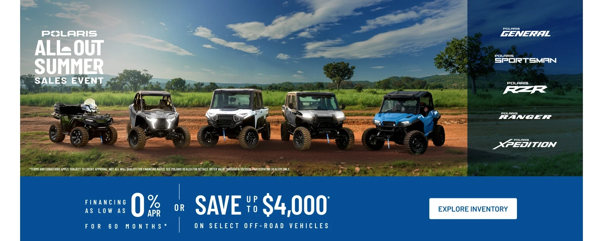 Polaris UTVs and ATVs on sale up to $4000 Off Select 2026 Off-Road Vehicles alt