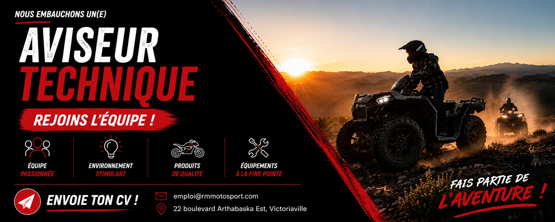 On embauche | Aviseur Technique RM Motosport Victoriaville alt