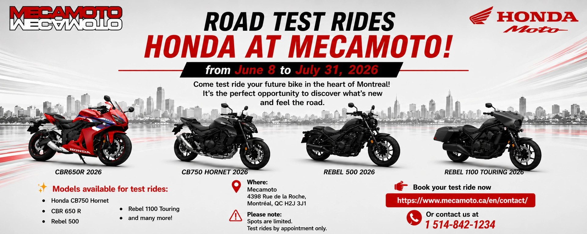 Come experience excellence on two wheels at MECAMOTO! By appointment only. alt