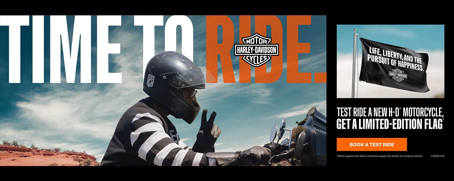 Time To Ride H-D Flag Promo alt
