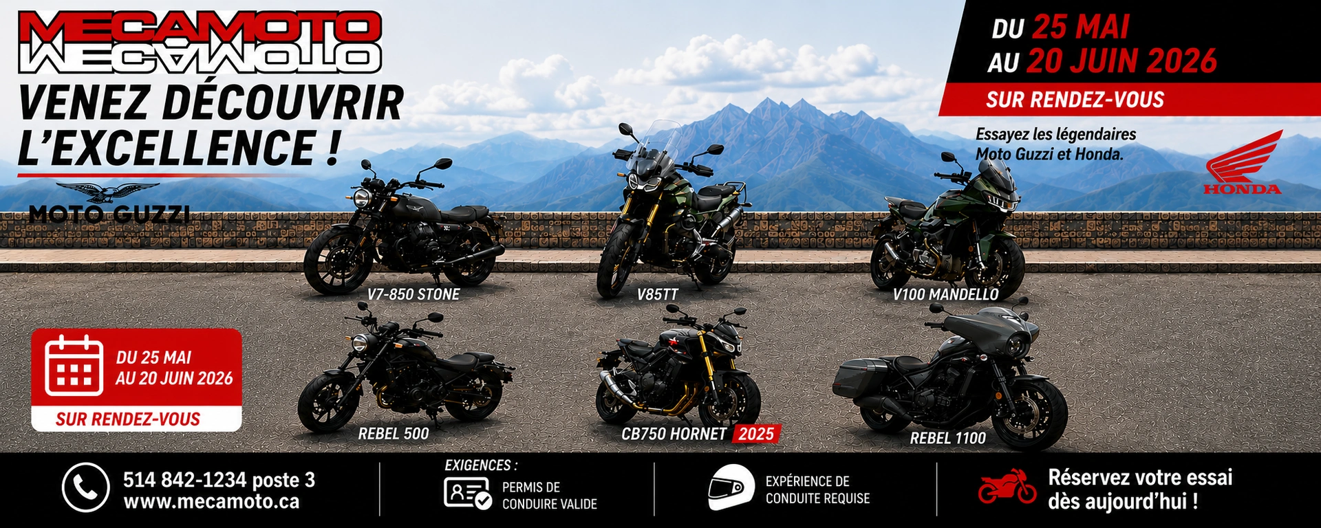 Venez essayer l’excellence sur deux roues chez MECAMOTO !    25 mai au 20 juin 2026, sur rendez-vous seulement alt