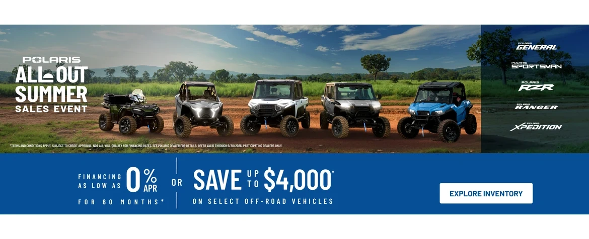 Polaris UTVs and ATVs on sale up to $4000 Off Select 2026 Off-Road Vehicles