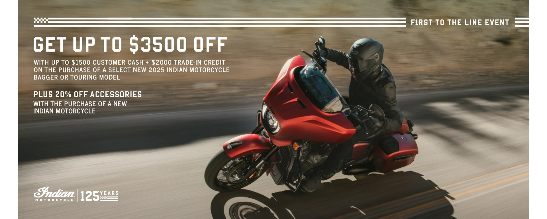 Promotion: Get up to $3500 off from Customer Cash & Trade-In Credits or 1.99% for 36 months on select 2025 Bagger or Touring Models alt