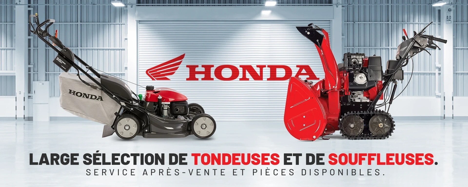 Large sélection de tondeuses et de souffleuses. Service après-vente et pièces disponibles. alt