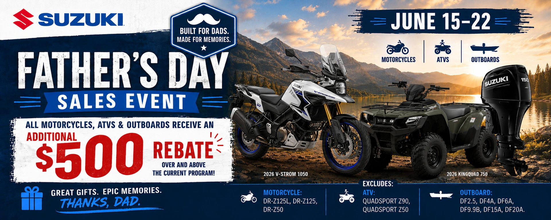 Suzuki Fathers Day Sales Event 2026 alt