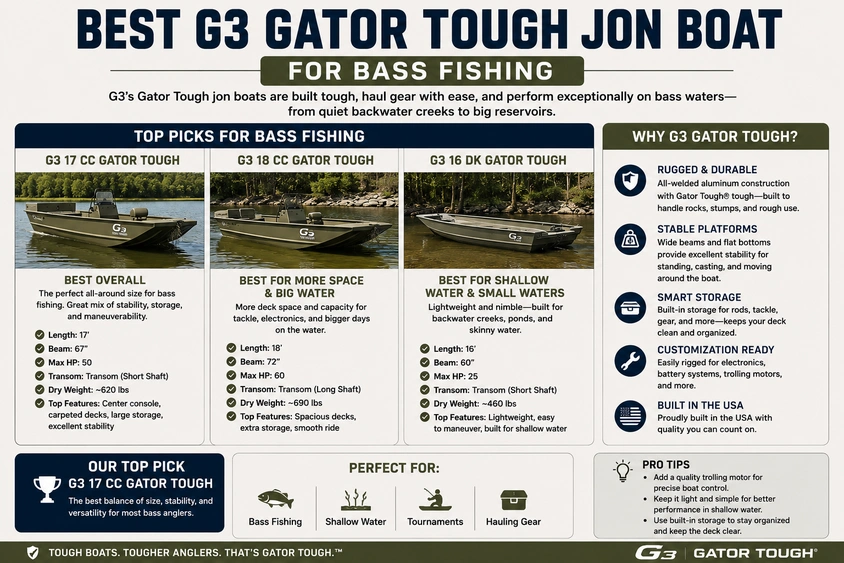 Best G3 Gator Tough Jon Boat for Bass Fishing alt