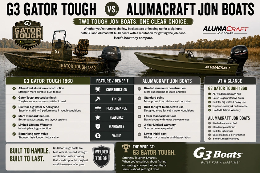 G3 Gator Tough vs Alumacraft Jon Boats alt