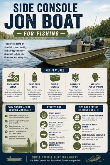 Side Console Jon Boat for Fishing alt