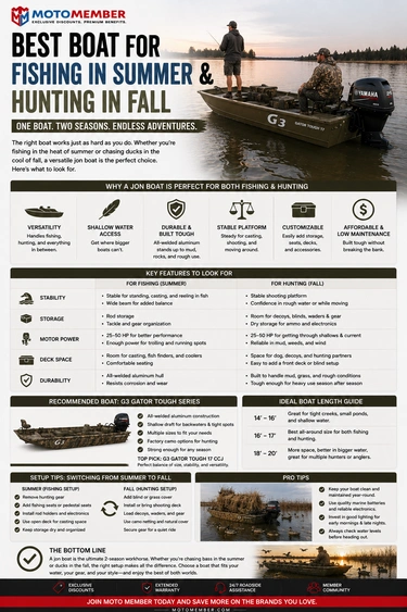Best Boat for Fishing in Summer and Hunting in Fall alt