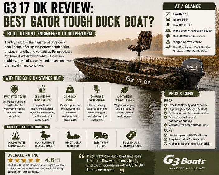 G3 17 DK Review: Best Gator Tough Duck Boat? alt