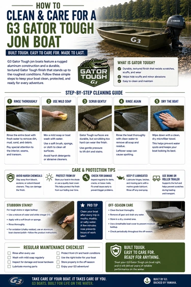 How to Clean and Care for a G3 Gator Tough Jon Boat alt