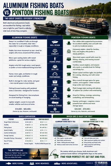 Aluminum Fishing Boats vs Pontoon Fishing Boats alt
