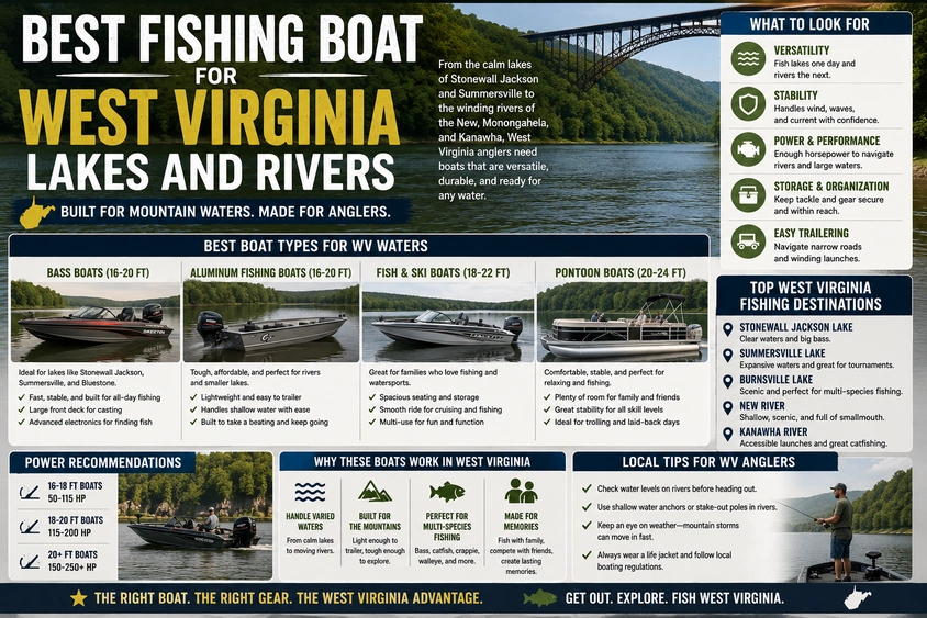 Best Fishing Boat for West Virginia Lakes and Rivers alt